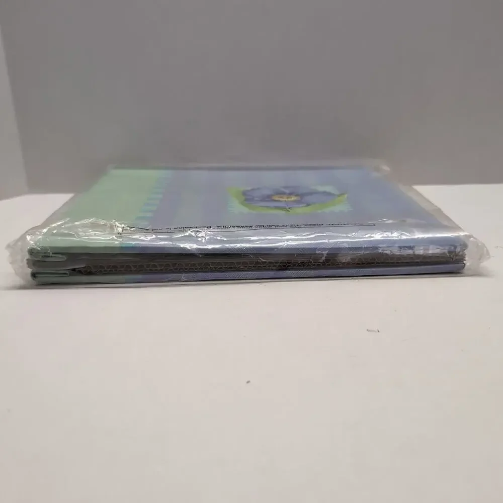 K & Company 8.5 x 8.5 Scrapbook Album Poppy Striped Top Loading Purple Green‎